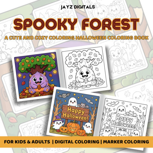 Copy of JAYZ DIGITALS_20261001_123521_0000 Spooky Forest Coloring Book – Halloween Coloring Pages, Coloring Sheets