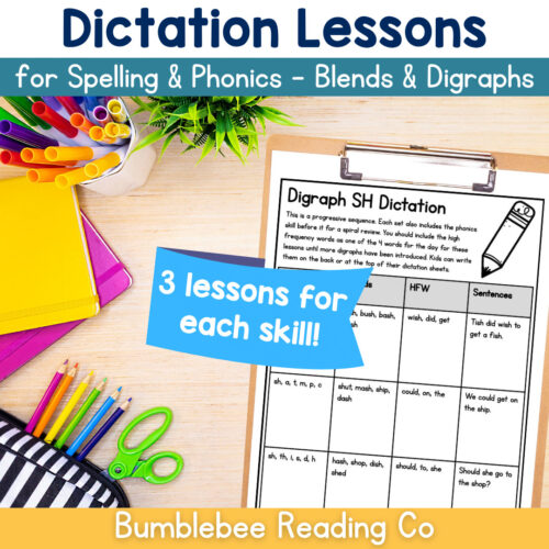 Phonics Spelling Dictation Lesson Plans - Blends, Digraphs, Floss 45+ Lessons!