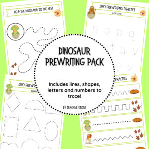 Dinosaur Prewriting Pack