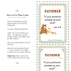 Flashcard 1 PNG Patience card from Homeschool Resource Co. featuring a bear character and the quote "In your patience possess ye your souls" Luke 21:19.