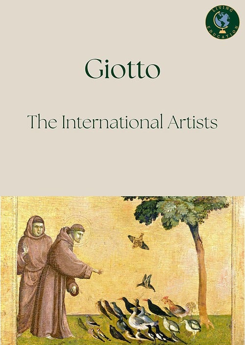 Giotto Cover Giotto The International Artists book cover image showcasing classical artwork and a beige title area with Giotto and the phrase The International Artists.