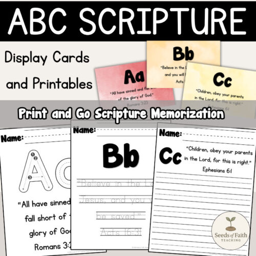 Alphabet Scripture Verse Memorization | Bible Copywork & Handwriting