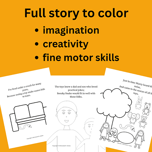 Halloween Scare thumbnails (1) Full story to color; imagination, creativity, fine motor skills