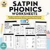 SATPIN Worksheets Homeschool Resource Co. SATPIN Phonics Worksheets for early reading skills, featuring activities like initial sounds, blending, segmenting, and letter tracing.