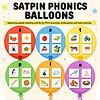 SATPIN Phonics Beginning Sounds Balloon Game Satpin phonics balloons for early childhood learning with images of animals, objects, and sounds matching activity.