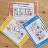 SATPIN Initial Sounds Game Preview Educational card game for children with colorful images and questions about finding words with specific letters.
