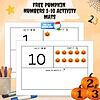 FREE Halloween Pumpkin Number Mats 1–10! Free pumpkin-themed numbers 1-10 activity mats for homeschooling or classroom use, featuring counting, number recognition, and writing practice with Halloween decorations.