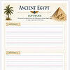 Ancient Egypt Copywork Worksheet Ancient Egypt copywork worksheet featuring palm tree and pyramids for homeschool handwriting practice.
