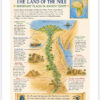The Land of the Nile - Ancient Places Map Illustrated map of ancient Egypt and Nile River regions with labeled locations and sea routes.