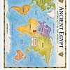 Ancient Egypt map overview Colorful vintage world map showing Africa, Asia, Europe and Egypt labeled in a historical context.