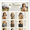 Homeschool Resource Co. Characters Illustrated chart introducing the characters from a Homeschool Resource Co. publication, featuring a rustic cottage scene and a girl in period attire.