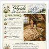 Heidi Poster - Homeschool Resource Co. Heidi scene with child in bed from a vintage book, cozy mountain setting and greenery, ideal for homeschooling resources.