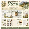 Heidi Mini Book Study Cover A mini book study on Heidi featuring vintage illustration of flowers, mountains, and a log cabin.