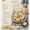 Pixie Dust Cookies Recipe Pixie Dust Cookies recipe sheet featuring star-shaped cookies, a jar labeled Pixie Dust, a nautical backdrop with a moonlit sea, and a vintage compass.
