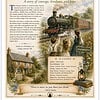 The Railway Children book cover Vintage cover image of The Railway Children with a steam locomotive, children by the tracks, and a sign reading Oakworth.