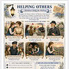 Helping Others - Acts of Kindness in the Story Illustrated panel showing kindness themes from the Railway Children story: characters helping each other and neighbors, with vintage artwork and a lamp post.