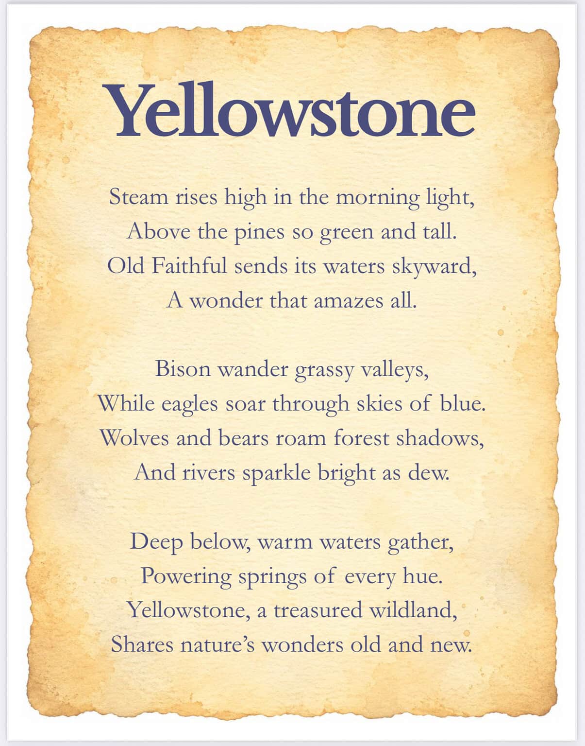 Yellowstone National Park Mini Study for Kids | Printable ...