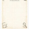 My National Park Sketch Sketchy parchment page with compass, binoculars, magnifying glass, notebook, and pencil border, inviting homeschool nature drawing and study.