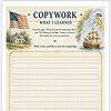Copywork What I Learned Copywork What I Learned page featuring American flag, ship, and vintage parchment style for homeschool writing practice.