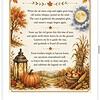 Screenshot Autumn folklore poster featuring pumpkins, a lantern, and a full moon, celebrating fall traditions and harvest.