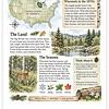 Screenshot Educational image about Wisconsin's geography in the 1870s, including a map, forest scenes, and seasonal changes for homeschooling.