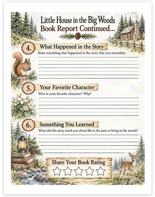 Screenshot Little House in the Big Woods — Living Literature Mini Book Study (Printable PDF