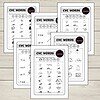 CVC Words worksheets Homeschool Resource Co. CVC words activity sheets featuring simple word families and images, designed for early reading practice.