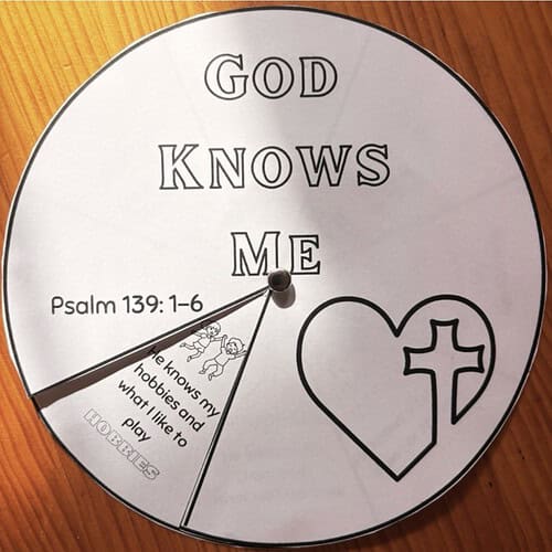 Homeschool clock with Psalm 139:1-6 and a heart with a cross, emphasizing God's knowledge of us.