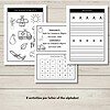 Screenshot Educational printable worksheets for homeschooling, focusing on alphabet activities like coloring, writing, and letter recognition.