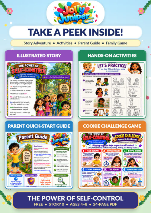 JollyJuniper_Self_Control_Story0_Actual_Pages_2560px FREE Self-Control Activities for Kids Ages 4–8 | Christian Homeschool Printable PDF – The Power of Self-Control (Story 0)