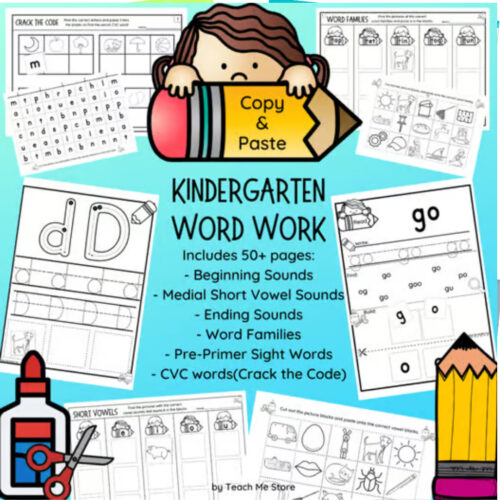 Kindy word work bundle TPT Kindy word work