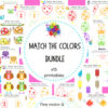 Match the colors TPT Homeschool Resource Co. colorful color-matching bundle image featuring match-the-colors activities for printable learning resources.