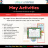 May Activities_Details May activities worksheet set for homeschooling, including themed ideas for May Day, Star Wars Day, Cinco de Mayo, and Mother's Day, with colorful designs and educational content.