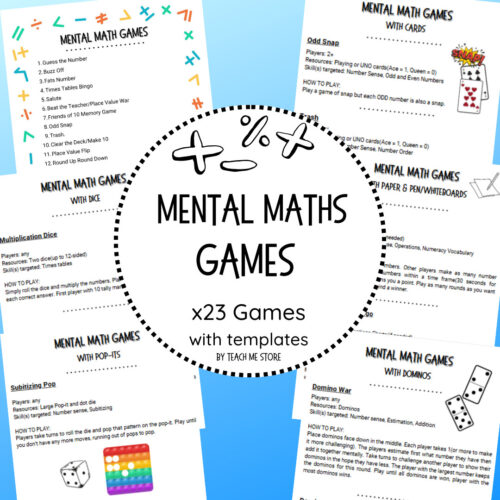 Mental Maths Games TPT Mental Maths games
