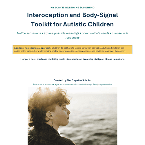 My Body Is Telling Me Something_ Interoception and Body-Signal Toolkit for Autistic Children-1 Interception and Body-Signal Toolkit for Autistic Children banner and image showing a child looking out over water, representing body signals and communication.
