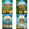 Nature Collection 4-book composite Garden Explorers, Rainforest Explorers, Ocean Explorers, and Weather Explorers Paintbox Adventures for ages 4-8 feature colorful jungle, ocean, and weather themes with engaging activities.