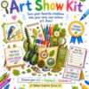 Nature Mini Art Show Kit, resized My Mini Art Show Kit: colorful art supplies, nature-themed illustrations, and a nature explorer motif for kids, promoting creativity and outdoor art adventures.
