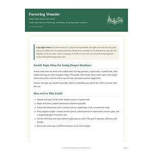 Nature Study Quick Start Guide | Free Printable Activity Cards