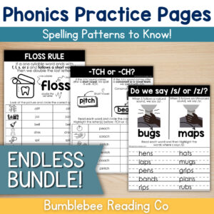 Phonics Rules Practice Pages - Spelling Rules Patterns to KNOW! ENDLESS BUNDLE