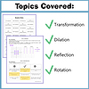 Projects PT Homeschool Rigid Motions_3 Homeschool Resource Co. topics covered image showing transformation, dilation, reflection and rotation concepts for homeschooling resources.