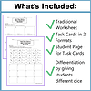 RTS PT Homeschool Add & Subtract Decimals_2 Traditional worksheet and task cards for Roll Them Solve Add & Subtract Decimals, featuring two formats and student pages for card differentiation.