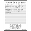 Raggedy Ann Story Page Page from a children’s workbook featuring lined writing with Raggedy Ann illustrations at the top and bottom, and copyrighted note at the bottom.