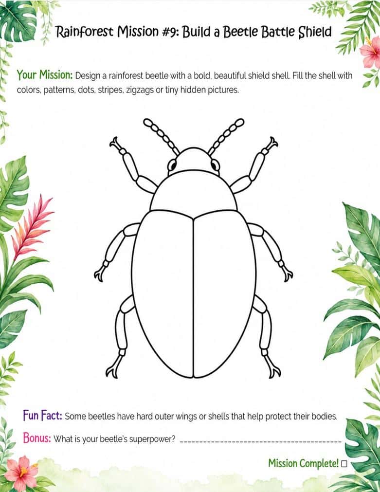 Rainforest Explorers Art Activity Book for Kids Ages 4-8 | Printable ...