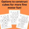 Roll a Pumpkin Craft and Game in one! (2) Options to construct cubes for more fine motor fun!