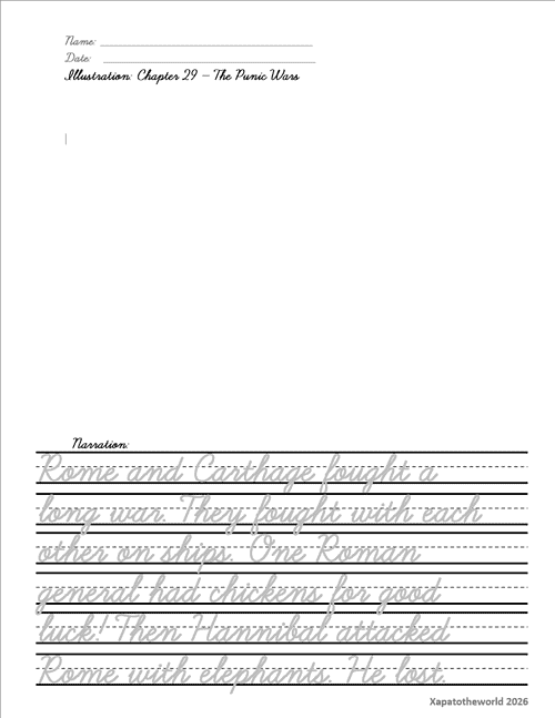 SOTW Vol 1 Example Cursive Ancient World History Copywork Pages - Story of the World Volume 1 - Cursive