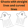 Scissor Skills Cutting Practice (1) Ghosts with straight and curved lines