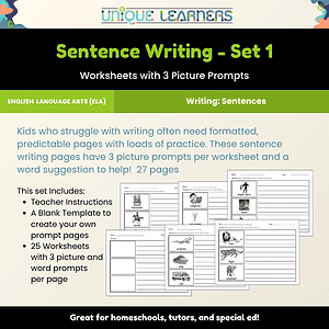 Sentence Writing Prompts Set 1 | Writing Prompts for 1st - 3rd Grade
