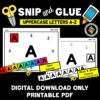 Slide1 Homeschool Resource Co. uppercase letter A printable activity for kids, available in color and black & white versions, designed for educational use.