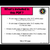 Slide2 Homeschool Resource Co. PDF contents showing uppercase letter activity pages, snipping strips, and total pages.