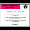 Slide2 Homeschool Resource Co. PDF contents showing number and snipping strips pages for educational activities.